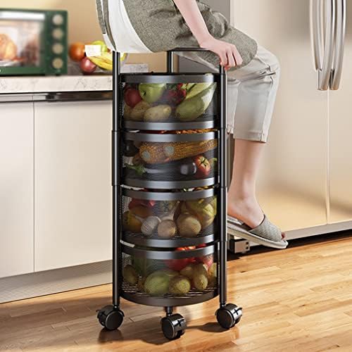 CJDMD višeslojni kuhinjski stalak za skladištenje rotirajuće košarice košarice povrće i voćni stalak za kuhinju za kupaonicu