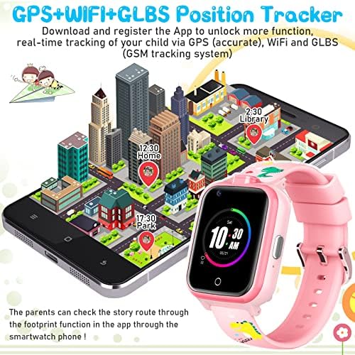 Livego 4G Smart Watch for Kids, Smartwatch za djevojčice Boys 4-15 godina s dvostrukim kamerama, telefonskim videopozivima i GPS SOS