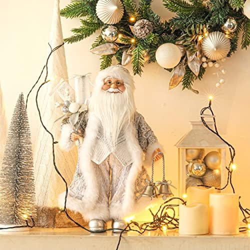 Horjamy 16inch Božićni Djed Mraz figurice zvona i poklon vrećica Božićni stojeći Santa figura ukrasi za božićne blagdanske zabave ukras