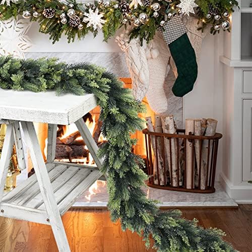 Dragi house boro božićni vijenac, 6ft zimsko oružje zelenila za blagdanske sezone Mantel kamin stol trkač središnji dekor
