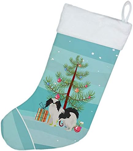Caroline's Treasures ck3462cs japanska brada božićno drvce božićna čarapa, kamin viseće čarape božićna sezona zabava dekor obiteljski