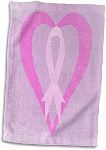 3. ružičasto srce s ružičastom vrpcom-ručnik za ruke / sportski ručnik za borbu protiv raka dojke, 15.22