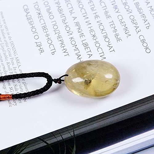 ACXICO 1PCS Prirodni ovalni citrin Quartz Kristalni privjesak ogrlica Ogrlica za iscjeljenje poliranje nakita