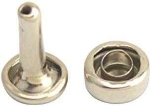 Wuuycoky srebrnasta dvostruka kapica plan Rivet Chessman Metal Studs CAP 8 mm i post 10 mm paket od 200 setova