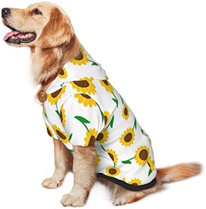 Veliki pseći kapuljača Svježe sofflower-ljetni džemper za odjeću za kućne ljubimce s šeširom mekim mačjim kaputom srednje