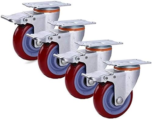 Yiwango poliuretanski okretni kotač teškim industrijskim kotačima Pakovanje namještaja od 4, s kočnicama, dvostrukim ležajevima komplet