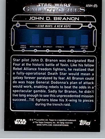 2018 Topps Star Wars Galactic File ANH-35 John D. Branon A New Hope Službena trgovačka karta filmova
