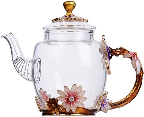 Xudrez čajnik čajnika čajnog čajnog čajnog čajnog čajnog čajnika za žene plava ruža cvjetna čajnika čajnika s zlatom za mamu prijateljicu