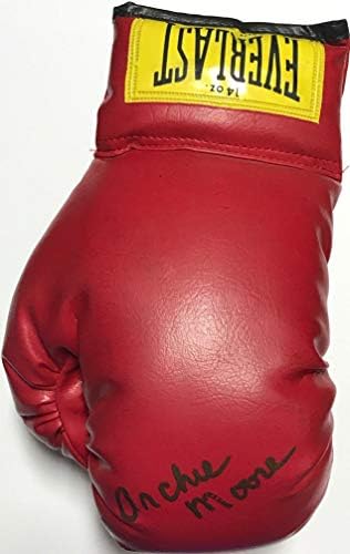 Crvena lijeva boksačka rukavica s autogramom Archieja Moorea-boksačke rukavice s autogramom