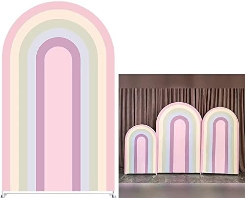 Dvostrana groovy Rainbow Arch Backdrop naslovnica za rođendansku zabavu ukrasi za tuširanje dječjeg tuširanja chiara pozadinske pokrivače