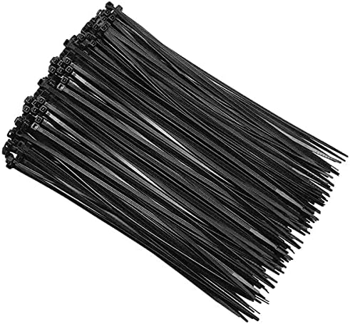 Crni zip veza teška je 12 inča, 250 pcs plastične kabelske kravate, višenamjenske kravate za upravljanje žicama, najlonski oblozi za
