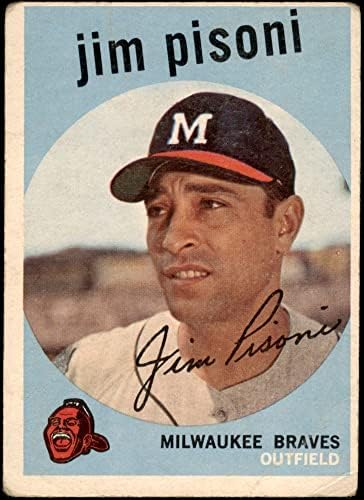 1959. Topps 259 Jim Pisoni Milwaukee Braves Fair Braves