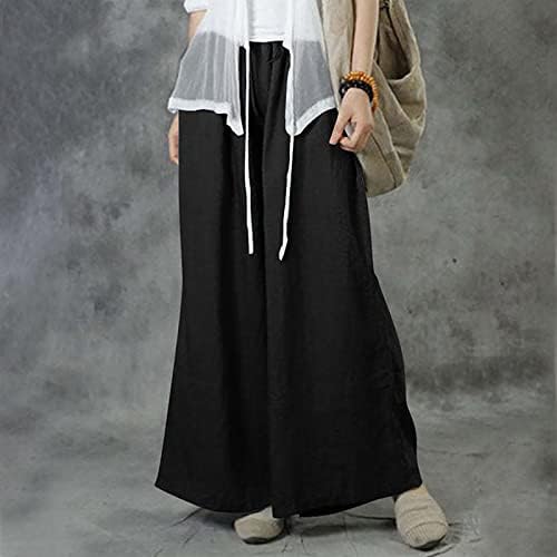 CHGBMOK ženske vrećaste hlače za crtanje široke noge za žene ležerne elastične pantalone struka trkači s džepovima s džepovima