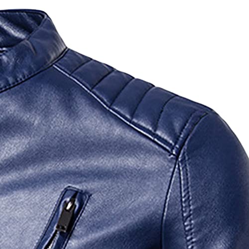 Muškarci lažne kože jakna s jaknama od jakne klasična pu kože puna jakni s patentnim zatvaračem Lagana vintage motocikl nadmašena