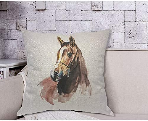 Aoyego konjski portret bacač jastuka jastuk vid Mustang skica divlji životinjski jastuk kućište 18x18 inčni ukrasni pamučni laneni