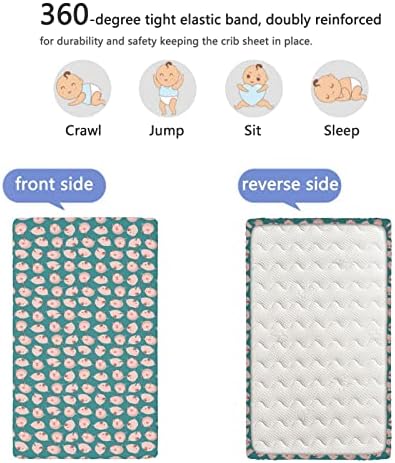 Svinje s tematskim plahtama s mini krevetićima, prijenosnim plahtama od mini krevetića Ultra mekani materijal-veliko za dječake ili