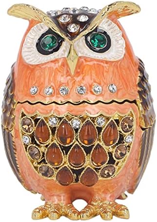 FDIT OWL TRINKET kutija, zglobna emajlirana dječja soba Dekor nakit, ukrasna sova figurica kutija za nakit za vjenčani stol dekor