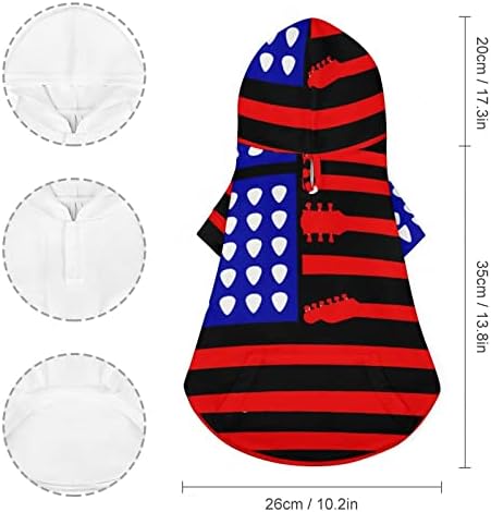 Gitara američka zastava Dog Hoodie Pulover Tweamirt meka odjeća za kućne ljubimce džemper s kapuljačom za pseću mačku