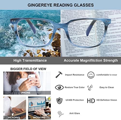 3-kompletne računalne naočale za čitanje koje blokiraju plavo svjetlo modni četvrtasti čitači s opružnim šarkama za muškarce udobne