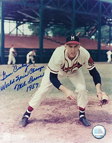 Gene Conley Milwaukee Braves World Series Champs 1957 Akcija potpisana 8x10 - Autografirane MLB fotografije