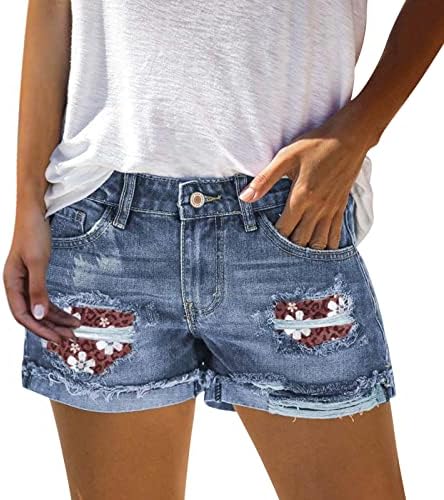 Xiaobu ljetni traper kratke hlače Žene visokog struka uski mini kratke traperice džepni patentni zatvarač cvjetna čipka