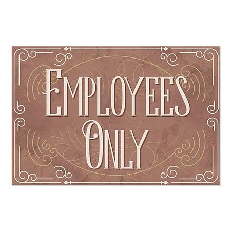 CGSIGNLAB | Samo zaposlenici -Victorian Card Stiskanje prozora | 36 x24