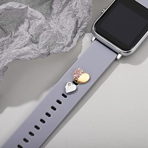 Metalni ukrasni nokti Studs kompatibilni s Apple Watch Bandom 45/44/44/42/41/41/40/38mm modni sat saznanja ukrasnih čari silikonskih