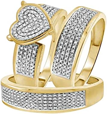 2023 Nove dame pjenušav dijamant puni dijamantni dvostruki dijamantni prsten Obećavanje prstena Set Zirconia Ring Engagement Ring dvodijelni