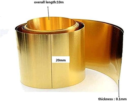 Metalna bakrena folija H62 tanki lim metal ploča u mesinganom bakrenom limu za obradu metala, debljina: 0. 1 mm duljina: 10m, širina: