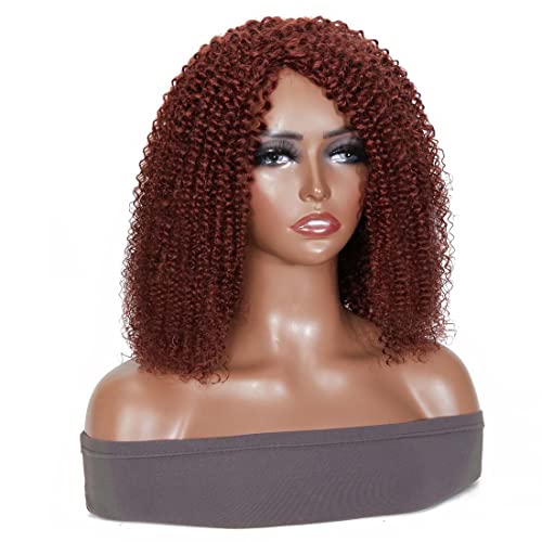 Ljepota zauvijek bez ljepila kestenjasto smeđa 33 Boja Afro kovrčava perika za ljudsku kosu za žene brazilske Perike za ljudsku kosu