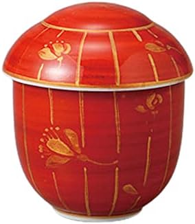 Yamashita Kogei 714811022 Steambowl, crveni maki zlatni cvijet Maru zdjela, 3,0 x 2,7 x 3,4 inča