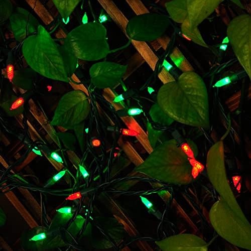Joidomi 23,6 ft crvena i zelena božićna gudačka svjetla, 70 točaka LED M5 Green Wire String Svjetla za ukrase za božićno drvce, vjenčanje,