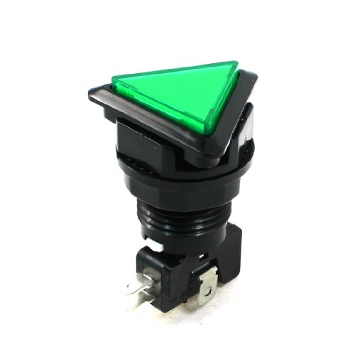 UXCELL ploča montirana SPDT indikator Momentalna igračka gumba Triangle Triangle, zelena
