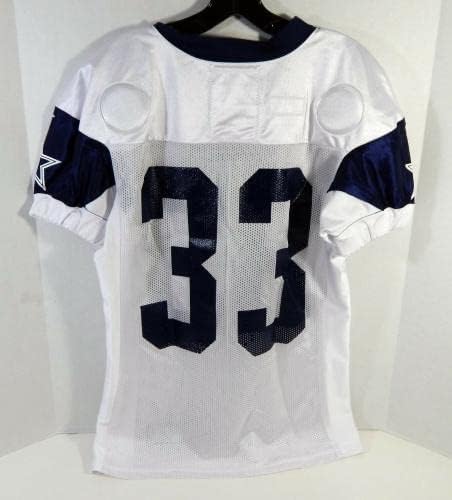 2018. Dallas Cowboys Deante Burton 33 Igra izdana bijela vježba Jersey 91 - Nepotpisana NFL igra korištena dresova
