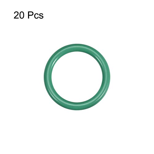 UXCell Fluorine gume O-prstenovi, 27 mm OD 22,2 mm ID 2,4 mm širina FKM brtve za brtve za strojeve, zeleno, pakiranje od 20