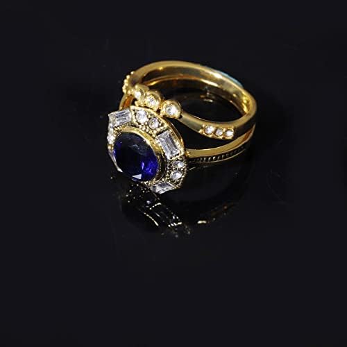 2023 novi zaručnički kamen Modni cirkon za žene prsten plavi prsten Nakit svijetli nakit Okrugli prstenovi usponi i padovi prsten kćeri