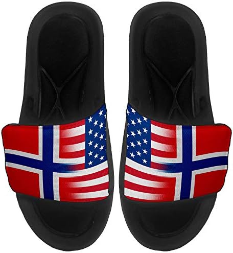 Expressitbest Jastuk kliznih sandala/dijapozitiva za muškarce, žene i mlade - zastava Norveške - Norveška zastava
