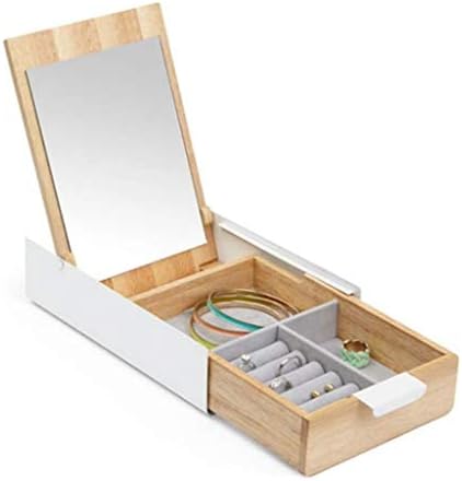 Xjjzs drvena kutija nakita/ormar/armoire s zaključavanjem za žene za djevojke ogrlica