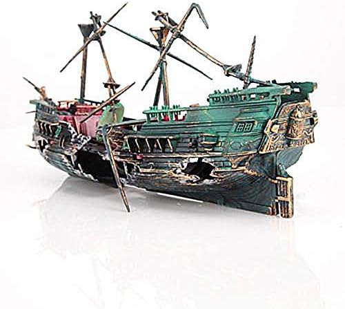 Akvarijski ukrasi smola Veliki brod Wrech Suncun plastični čamac podijeljen slomljeni brodski riblji spremnik ukras krajobraz