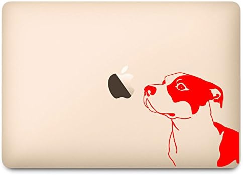 Crveni pitbull pasmina pasa koji njuškaju naljepnicu za jabuku za 12 laptop