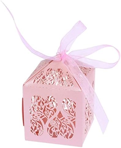 NUOBESTY ružičasti bomboni ružičasti bomboni Dobine kutije 50 pcs vjenčanja bombona poklon kutija ljubav srca omiljena kutija čokolada