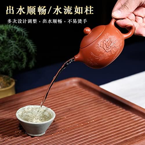 Purple Clay Teapot Teapot Set Zhuni isklesan božur bogat bogati xishi ručno izrađeno Mingjia Teapot Custom Letter Poklon 紫砂 壶 茶 具 朱泥