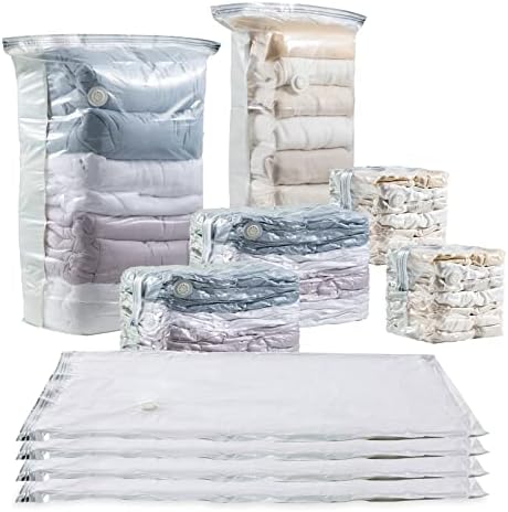 Clevhom vakuumske vrećice za odlaganje 10 pakiranja, kocke vakuumske vrećice za kombinezon, pokrivač, jastuk, jorgana, posteljinu,