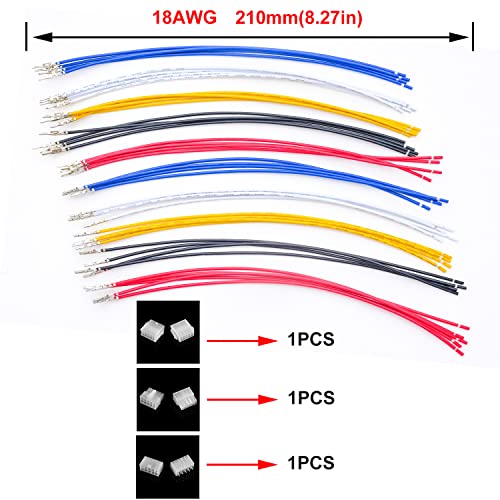 Komplet utičnica od 5557 4,2 mm 2,55-pinski konektor-utičnica ukupno 1 set s 20pcs pre-crimp kabela promjera 210mm 18pcs žica 10-polni