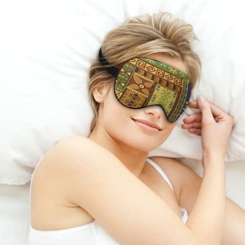 Etnički simbol spavanje maska ​​s povezom s očima Slatka nijansa za oči smiješna noćna poklopca s podesivim remenom za žene muškarce