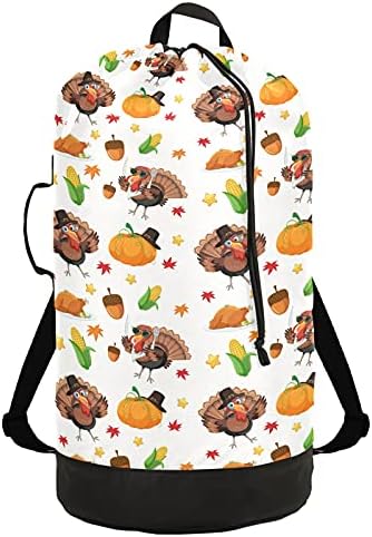 Turska jesen jesenska torba za rublje za Dan zahvalnosti ruksak za rublje za teške uvjete rada s naramenicama i ručkama putna torba