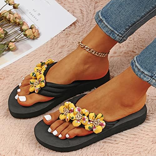 WASERCE ženske planinarske sandale Veličina 10 papuča za žene dame ljetne flip flops cvjetovi otvorenih nožnih prstiju boemske sandale