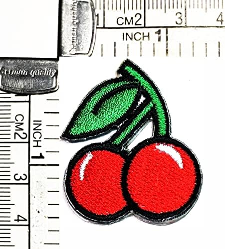 Salvete Plus 2pcs Mini Crvena trešnja s voćem iz crtića glačanje na zakrpama događaja vezeni logotip haljina traperice jakne Šeširi
