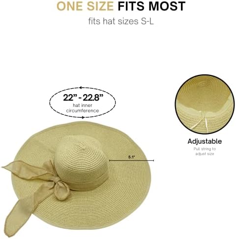 4E -ov noviteti disketni sunčani šešir za žene sa sunčanim naočalama, UPF 50+ slamna kape za žene zaštitu od UV -a, pakirajući šešir