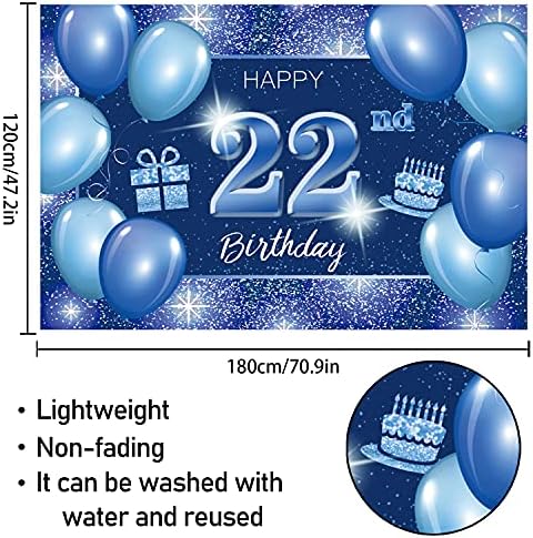 5665 Sretan 24. rođendan Pozadina banner dekor plava točka sjaj Iskra 24-godišnji rođendan tematski nakit za muškarce ženske potrepštine